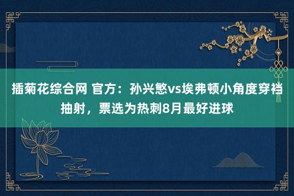 插菊花综合网 官方：孙兴慜vs埃弗顿小角度穿裆抽射，票选为热刺8月最好进球