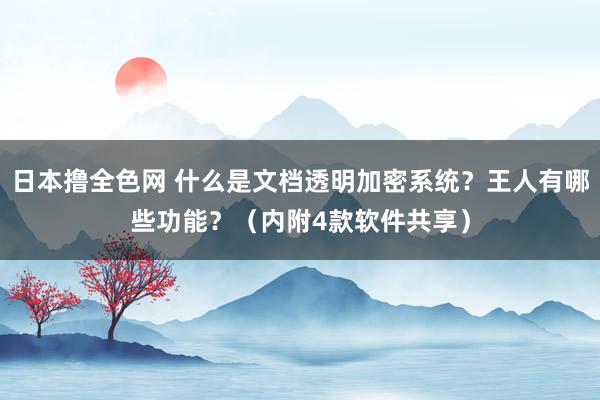 日本撸全色网 什么是文档透明加密系统？王人有哪些功能？（内附4款软件共享）