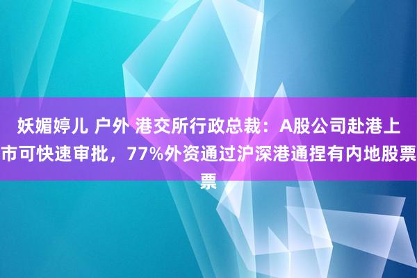 妖媚婷儿 户外 港交所行政总裁：A股公司赴港上市可快速审批，77%外资通过沪深港通捏有内地股票