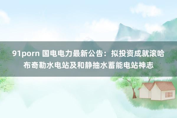 91porn 国电电力最新公告：拟投资成就滚哈布奇勒水电站及和静抽水蓄能电站神志