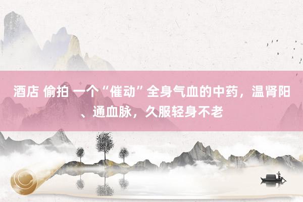 酒店 偷拍 一个“催动”全身气血的中药,温肾阳、通血脉,久服轻身不老