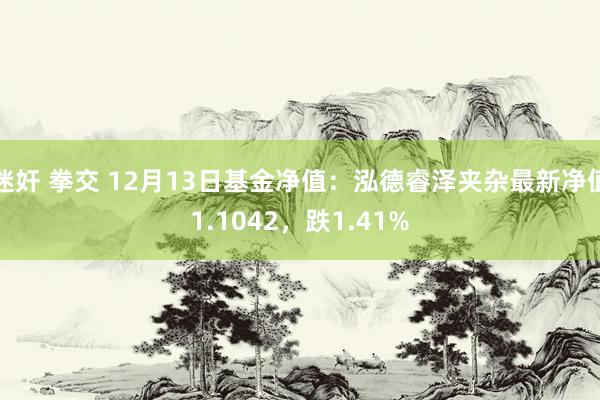 迷奸 拳交 12月13日基金净值：泓德睿泽夹杂最新净值1.1042，跌1.41%