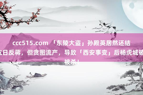 ccc515.com 「东陵大盗」孙殿英居然还结伴抗日反蒋，但贪图流产，导致「西安事变」后杨虎城被杀！