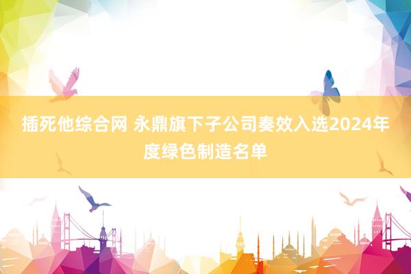 插死他综合网 永鼎旗下子公司奏效入选2024年度绿色制造名单