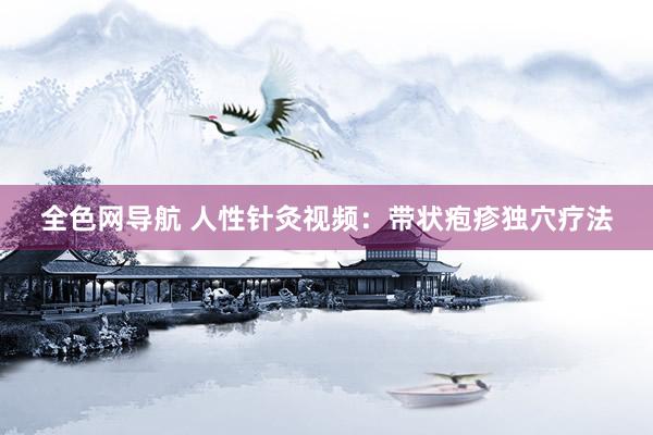 全色网导航 人性针灸视频：带状疱疹独穴疗法
