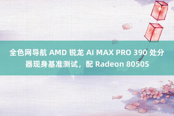 全色网导航 AMD 锐龙 AI MAX PRO 390 处分器现身基准测试，配 Radeon 8050S