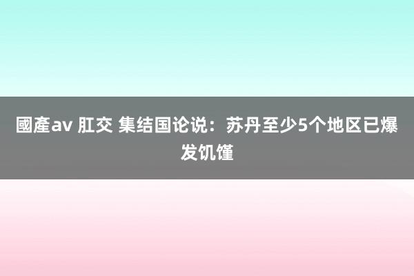 國產av 肛交 集结国论说：苏丹至少5个地区已爆发饥馑