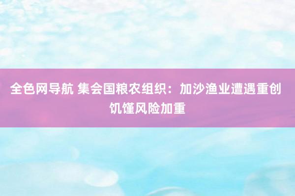 全色网导航 集会国粮农组织：加沙渔业遭遇重创 饥馑风险加重