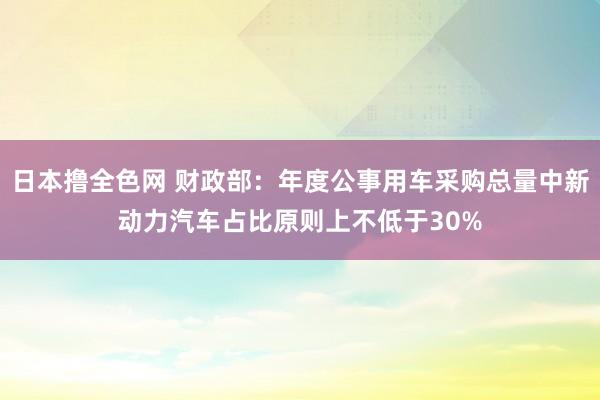 日本撸全色网 财政部：年度公事用车采购总量中新动力汽车占比原则上不低于30%