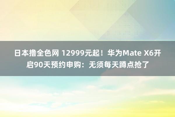 日本撸全色网 12999元起！华为Mate X6开启90天预约申购：无须每天蹲点抢了