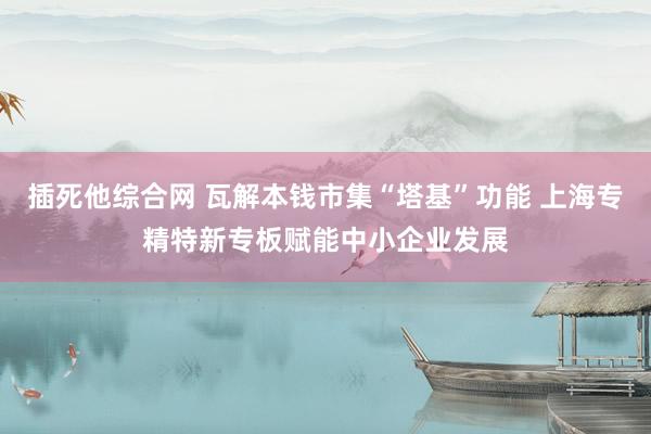 插死他综合网 瓦解本钱市集“塔基”功能 上海专精特新专板赋能中小企业发展