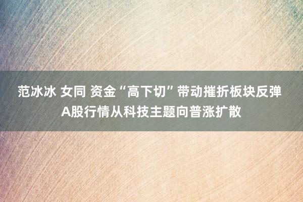 范冰冰 女同 资金“高下切”带动摧折板块反弹 A股行情从科技主题向普涨扩散