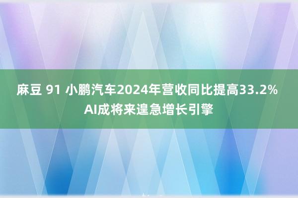 麻豆 91 小鹏汽车2024年营收同比提高33.2% AI成将来遑急增长引擎