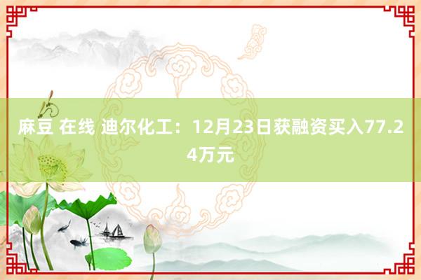 麻豆 在线 迪尔化工：12月23日获融资买入77.24万元