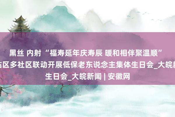 黑丝 内射 “福寿延年庆寿辰 暖和相伴聚温顺”  ——合肥新站区多社区联动开展低保老东说念主集体生日会_大皖新闻 | 安徽网