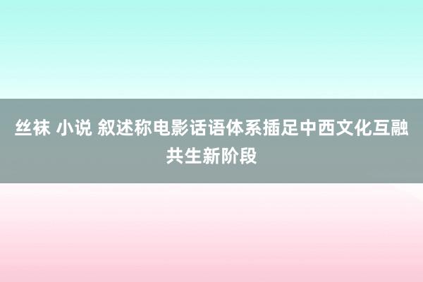 丝袜 小说 叙述称电影话语体系插足中西文化互融共生新阶段