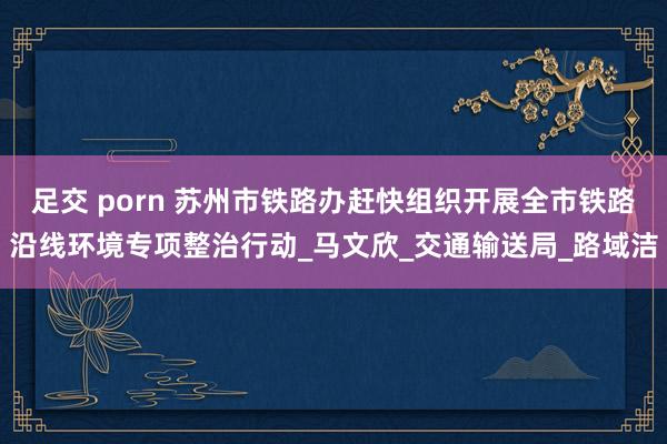 足交 porn 苏州市铁路办赶快组织开展全市铁路沿线环境专项整治行动_马文欣_交通输送局_路域洁