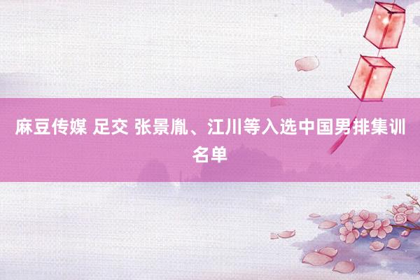 麻豆传媒 足交 张景胤、江川等入选中国男排集训名单