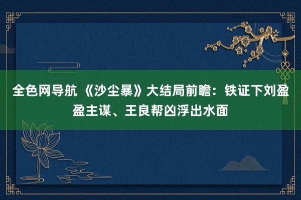 全色网导航 《沙尘暴》大结局前瞻：铁证下刘盈盈主谋、王良帮凶浮出水面