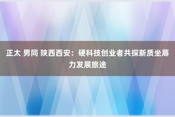正太 男同 陕西西安：硬科技创业者共探新质坐蓐力发展旅途