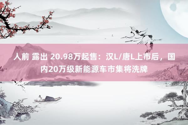 人前 露出 20.98万起售：汉L/唐L上市后，国内20万级新能源车市集将洗牌