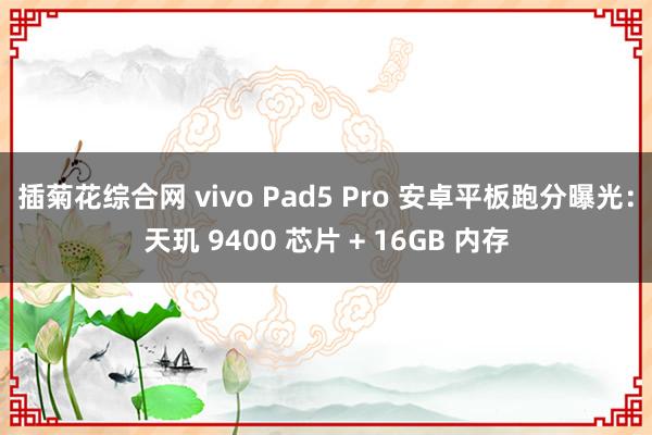 插菊花综合网 vivo Pad5 Pro 安卓平板跑分曝光：天玑 9400 芯片 + 16GB 内存