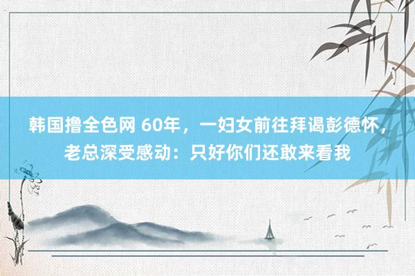 韩国撸全色网 60年，一妇女前往拜谒彭德怀，老总深受感动：只好你们还敢来看我