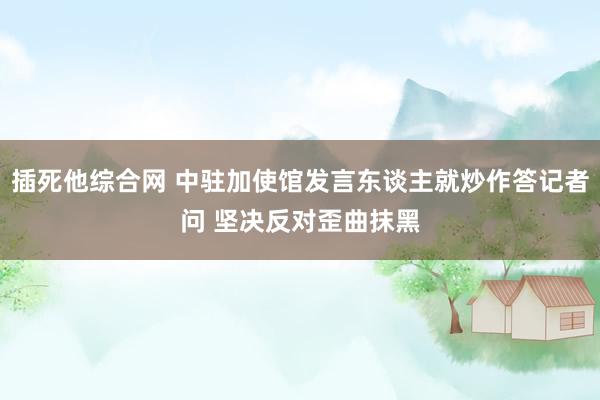插死他综合网 中驻加使馆发言东谈主就炒作答记者问 坚决反对歪曲抹黑