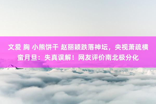 文爱 胸 小熊饼干 赵丽颖跌落神坛，央视萧疏横蛮月旦：失真误解！网友评价南北极分化