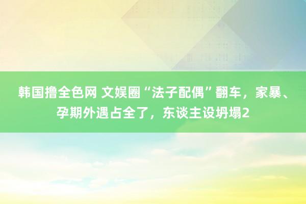 韩国撸全色网 文娱圈“法子配偶”翻车，家暴、孕期外遇占全了，东谈主设坍塌2