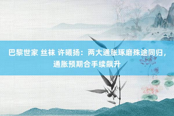 巴黎世家 丝袜 许曦扬：两大通胀琢磨殊途同归，通胀预期合手续飙升