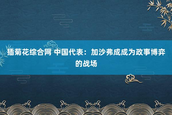 插菊花综合网 中国代表：加沙弗成成为政事博弈的战场