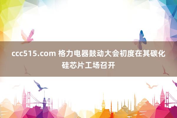 ccc515.com 格力电器鼓动大会初度在其碳化硅芯片工场召开