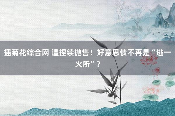 插菊花综合网 遭捏续抛售！好意思债不再是“逃一火所”？
